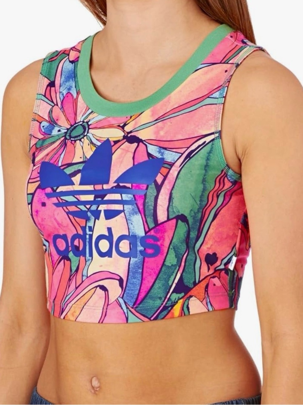 Farm Rio X Adidas Originals Women's Bananas Supergirl Multi-Coloured Crop Top